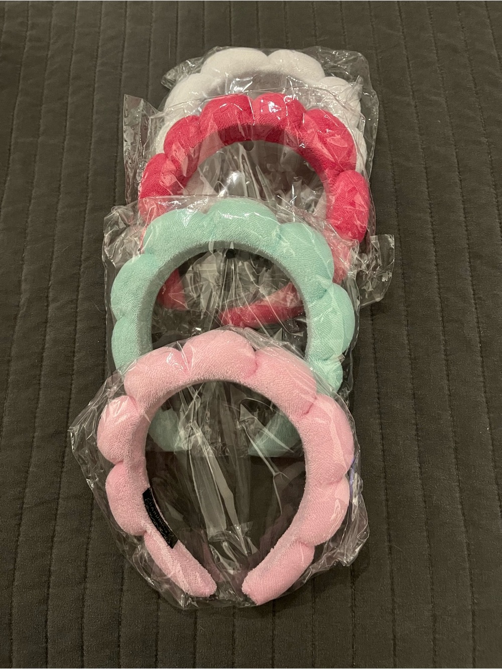 Back to school!!!Soft Padded Flower Headband Set - Pink, Mint, White, light pink